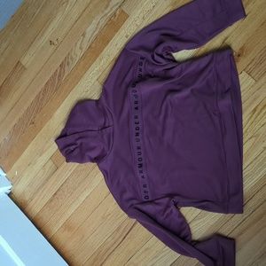 Under Armour maroon loose fit cropped hoodie